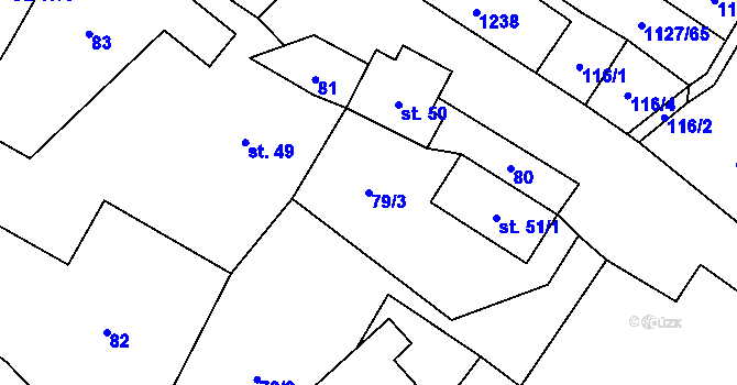 Parcela st. 79/3 v KÚ Chlum u Hlinska, Katastrální mapa