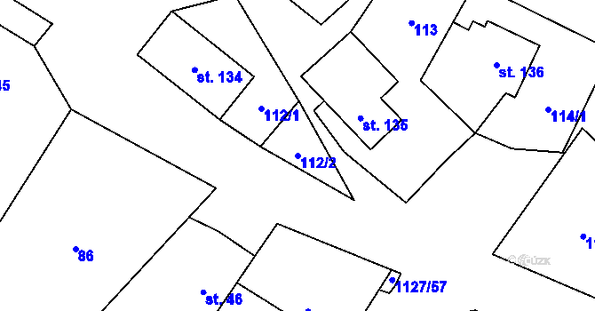 Parcela st. 112/2 v KÚ Chlum u Hlinska, Katastrální mapa