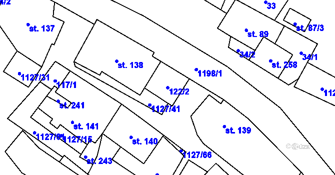 Parcela st. 122/2 v KÚ Chlum u Hlinska, Katastrální mapa