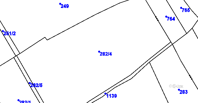 Parcela st. 282/4 v KÚ Chlum u Hlinska, Katastrální mapa