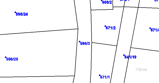 Parcela st. 596/3 v KÚ Chlum u Hlinska, Katastrální mapa