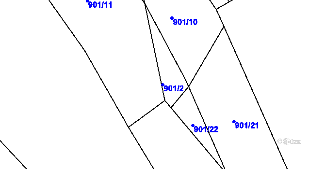 Parcela st. 901/2 v KÚ Chlum u Hlinska, Katastrální mapa