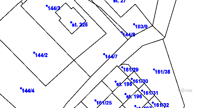 Parcela st. 144/7 v KÚ Chlum u Hlinska, Katastrální mapa