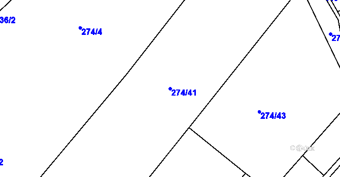 Parcela st. 274/41 v KÚ Chlum u Hlinska, Katastrální mapa