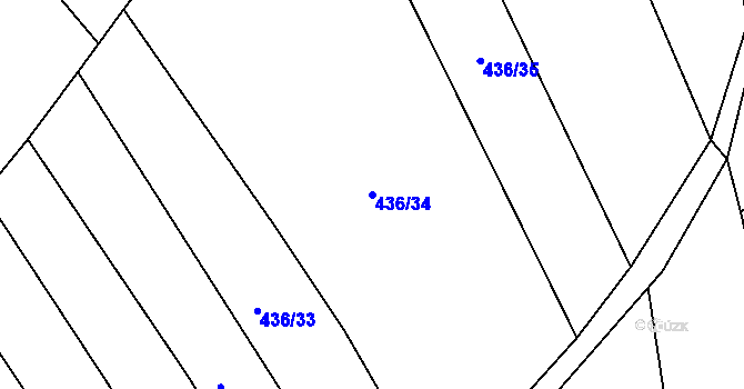 Parcela st. 436/34 v KÚ Chlum u Hlinska, Katastrální mapa