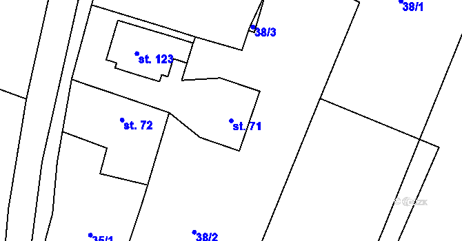 Parcela st. 71 v KÚ Chlum u Hořic, Katastrální mapa