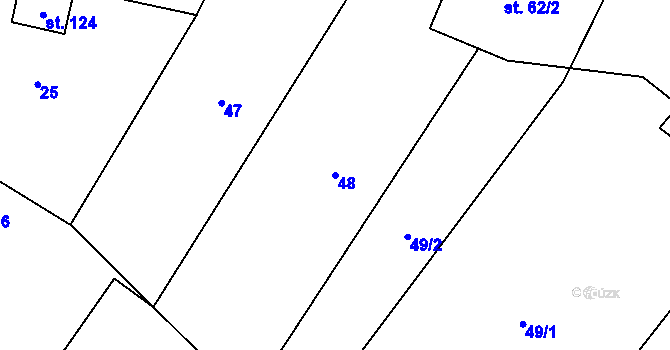 Parcela st. 48 v KÚ Chlum u Hořic, Katastrální mapa