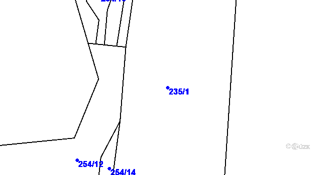 Parcela st. 235/1 v KÚ Chlum u Hořic, Katastrální mapa
