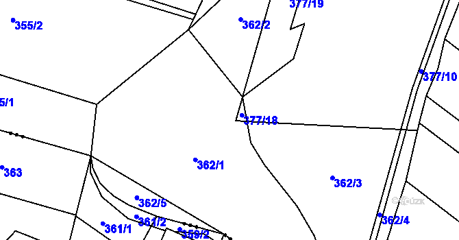 Parcela st. 362 v KÚ Chlum u Hořic, Katastrální mapa