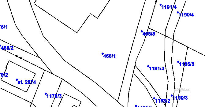 Parcela st. 468/1 v KÚ Chlum u Hořic, Katastrální mapa