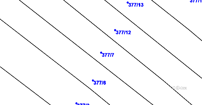 Parcela st. 377/7 v KÚ Chlum u Hořic, Katastrální mapa