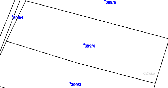 Parcela st. 399/4 v KÚ Chlum u Hořic, Katastrální mapa