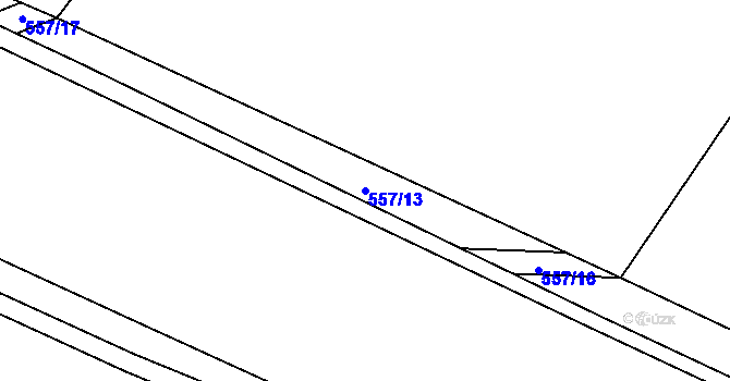 Parcela st. 557/13 v KÚ Chlum u Hořic, Katastrální mapa