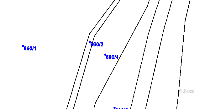 Parcela st. 660/4 v KÚ Chlum u Hořic, Katastrální mapa