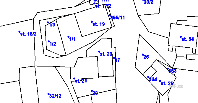 Parcela st. 20 v KÚ Chlum u Letovic, Katastrální mapa