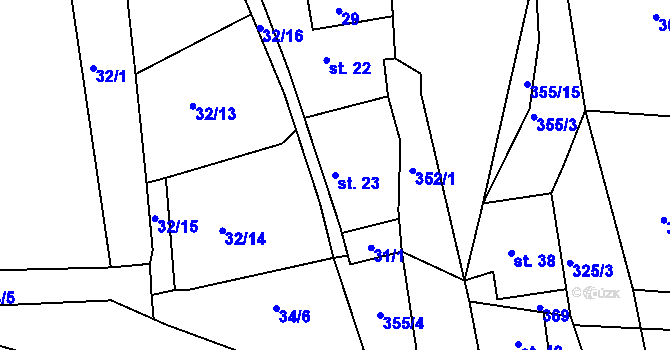 Parcela st. 23 v KÚ Chlum u Letovic, Katastrální mapa