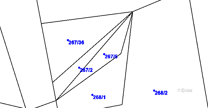 Parcela st. 267/5 v KÚ Chlum u Letovic, Katastrální mapa