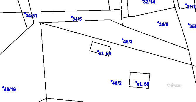 Parcela st. 59 v KÚ Chlum u Letovic, Katastrální mapa