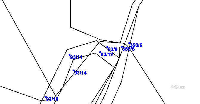 Parcela st. 93/12 v KÚ Chlum u Letovic, Katastrální mapa