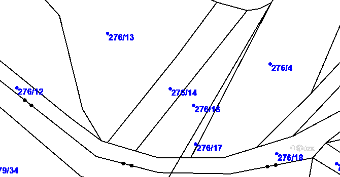 Parcela st. 276/14 v KÚ Chlum u Letovic, Katastrální mapa