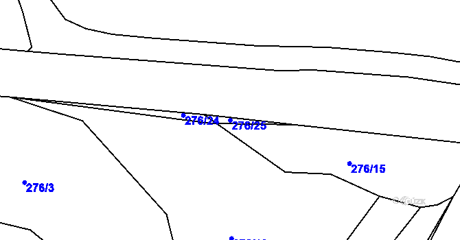 Parcela st. 276/25 v KÚ Chlum u Letovic, Katastrální mapa