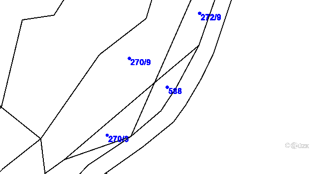 Parcela st. 588 v KÚ Chlum u Letovic, Katastrální mapa