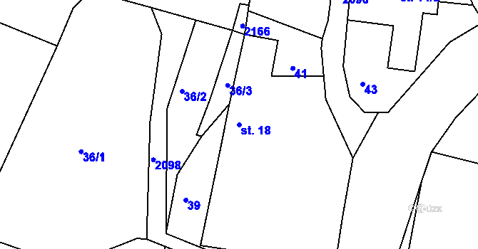 Parcela st. 18 v KÚ Chlum nad Jihlavou, Katastrální mapa