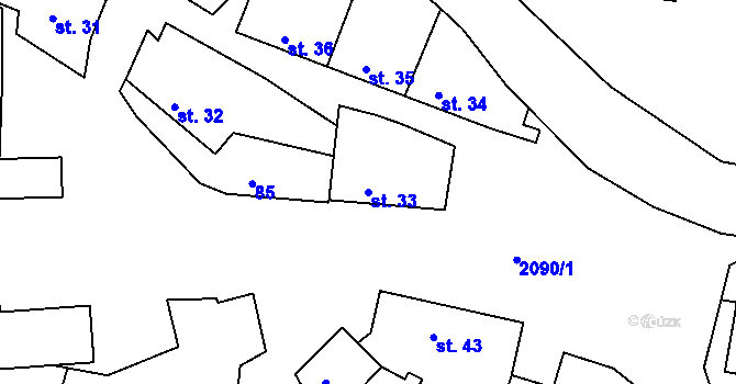 Parcela st. 33 v KÚ Chlum nad Jihlavou, Katastrální mapa