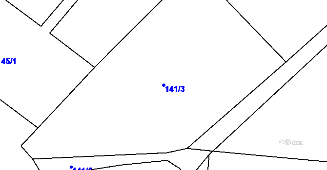 Parcela st. 141/3 v KÚ Chlum nad Jihlavou, Katastrální mapa