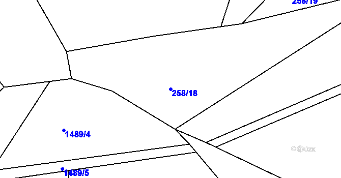 Parcela st. 258/18 v KÚ Chlum nad Jihlavou, Katastrální mapa