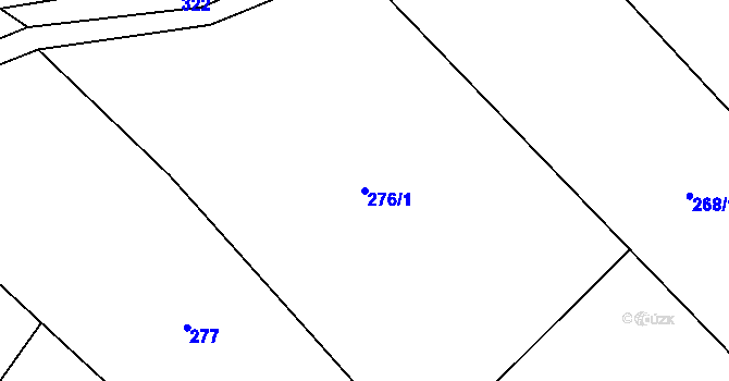 Parcela st. 276/1 v KÚ Chlum nad Jihlavou, Katastrální mapa