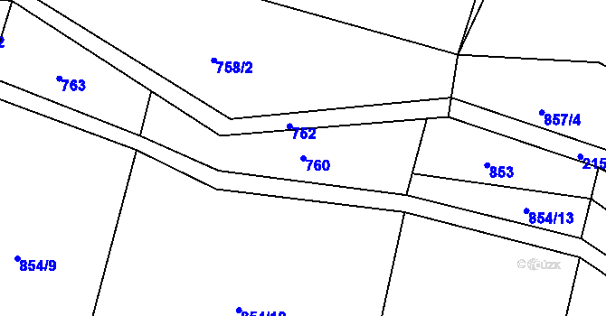 Parcela st. 760 v KÚ Chlum nad Jihlavou, Katastrální mapa