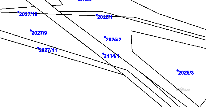 Parcela st. 2114/1 v KÚ Chlum nad Jihlavou, Katastrální mapa