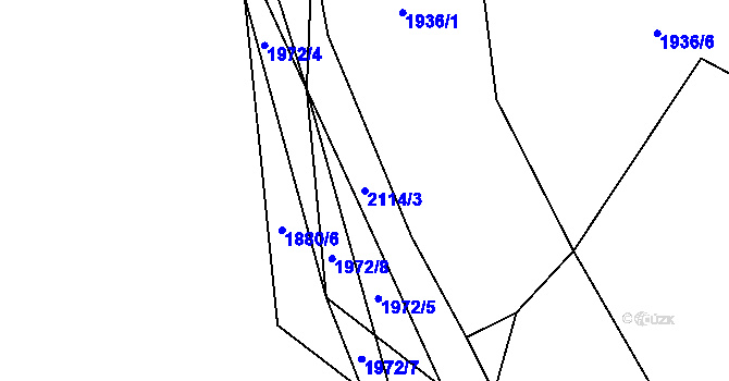 Parcela st. 2114/3 v KÚ Chlum nad Jihlavou, Katastrální mapa