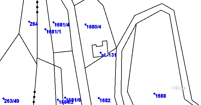 Parcela st. 131 v KÚ Chlum nad Jihlavou, Katastrální mapa