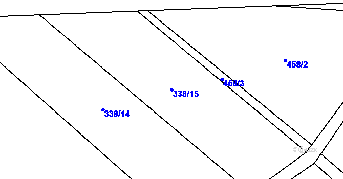 Parcela st. 338/15 v KÚ Chlum nad Jihlavou, Katastrální mapa