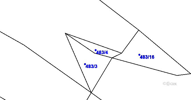 Parcela st. 483/4 v KÚ Chlum nad Jihlavou, Katastrální mapa