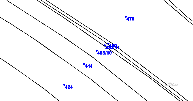 Parcela st. 483/10 v KÚ Chlum nad Jihlavou, Katastrální mapa