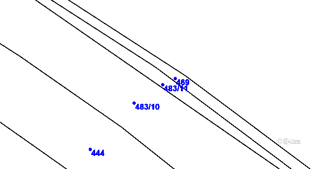 Parcela st. 483/11 v KÚ Chlum nad Jihlavou, Katastrální mapa
