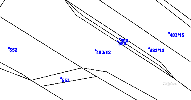 Parcela st. 483/12 v KÚ Chlum nad Jihlavou, Katastrální mapa
