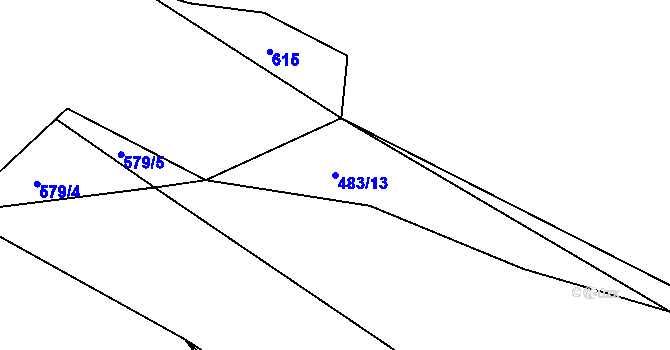 Parcela st. 483/13 v KÚ Chlum nad Jihlavou, Katastrální mapa