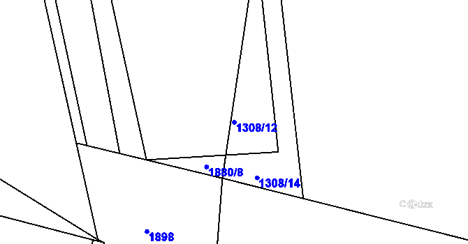 Parcela st. 1308/12 v KÚ Chlum nad Jihlavou, Katastrální mapa