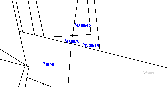 Parcela st. 1308/14 v KÚ Chlum nad Jihlavou, Katastrální mapa