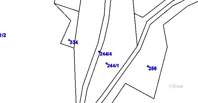 Parcela st. 244/4 v KÚ Chlum, Katastrální mapa