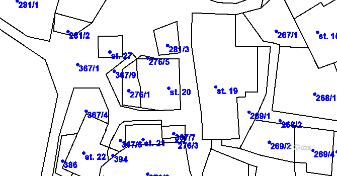 Parcela st. 20 v KÚ Chlum, Katastrální mapa
