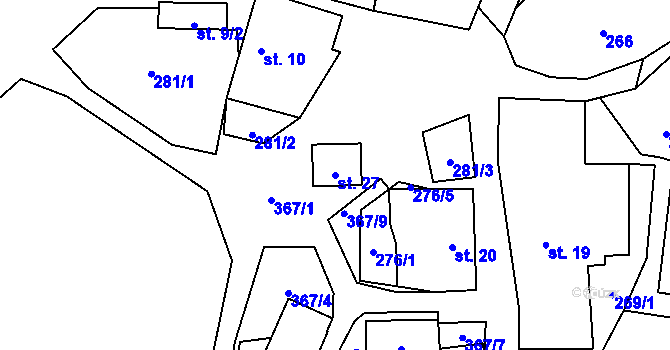 Parcela st. 27 v KÚ Chlum, Katastrální mapa