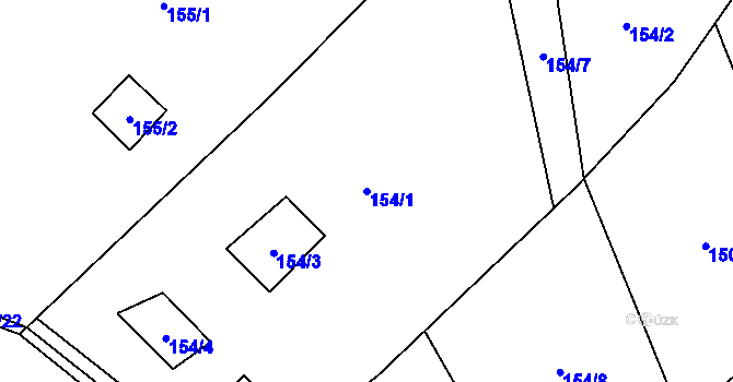 Parcela st. 154/1 v KÚ Chlum, Katastrální mapa