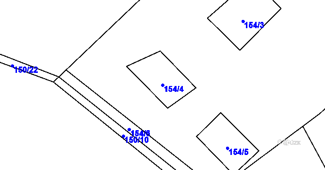 Parcela st. 154/4 v KÚ Chlum, Katastrální mapa