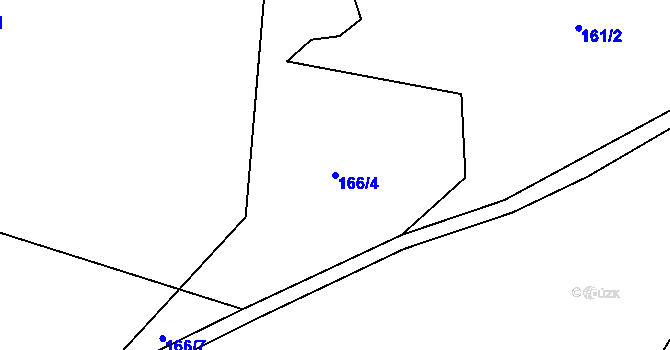 Parcela st. 166/4 v KÚ Chlum, Katastrální mapa