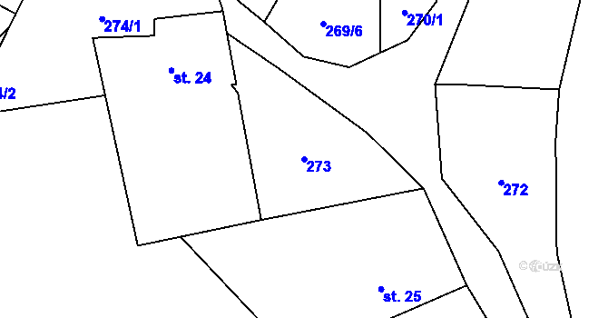 Parcela st. 273 v KÚ Chlum, Katastrální mapa